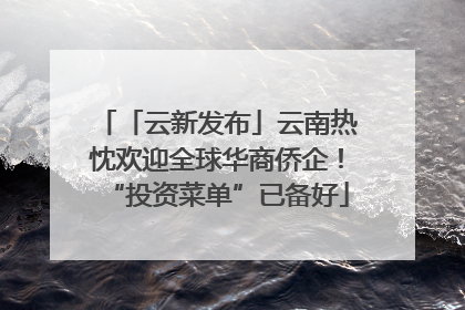 「云新发布」云南热忱欢迎全球华商侨企！“投资菜单”已备好