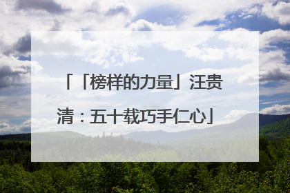 「榜样的力量」汪贵清：五十载巧手仁心
