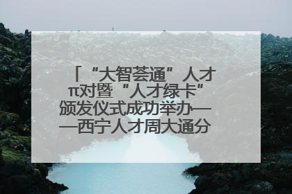 “大智荟通”人才π对暨“人才绿卡”颁发仪式成功举办——西宁人才周大通分会场亮点纷呈