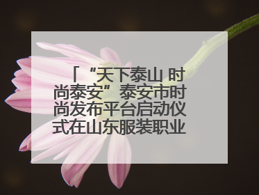 “天下泰山 时尚泰安”泰安市时尚发布平台启动仪式在山东服装职业学院举行