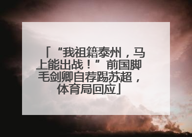 “我祖籍泰州，马上能出战！”前国脚毛剑卿自荐踢苏超，体育局回应