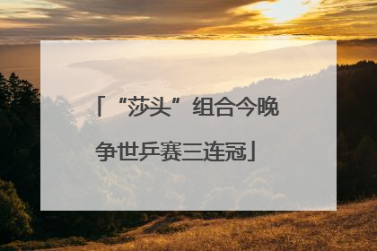 “莎头”组合今晚争世乒赛三连冠