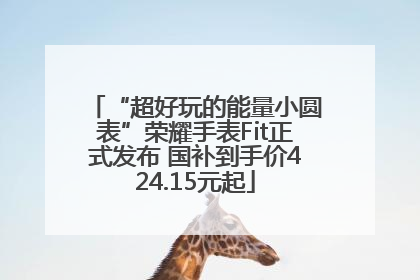 “超好玩的能量小圆表”荣耀手表Fit正式发布 国补到手价424.15元起