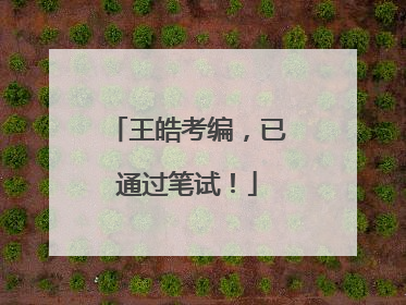 王皓考编，已通过笔试！