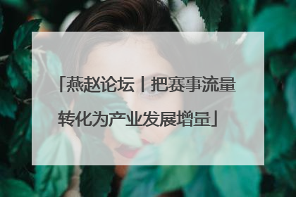 燕赵论坛丨把赛事流量转化为产业发展增量