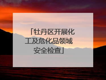 牡丹区开展化工及危化品领域安全检查