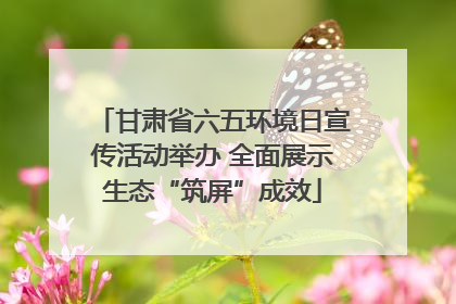 甘肃省六五环境日宣传活动举办 全面展示生态“筑屏”成效