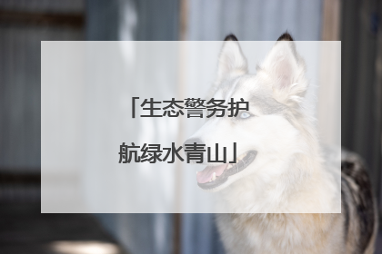 生态警务护航绿水青山