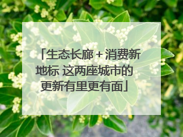 生态长廊＋消费新地标 这两座城市的更新有里更有面