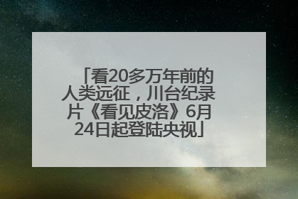 看20多万年前的人类远征，川台纪录片《看见皮洛》6月24日起登陆央视