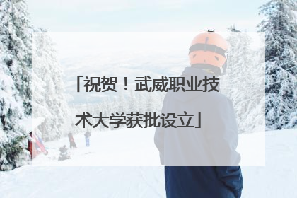 祝贺！武威职业技术大学获批设立