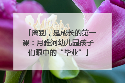 离别，是成长的第一课：月雅河幼儿园孩子们眼中的“毕业”