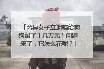 离异女子立遗嘱给狗狗留了十几万元！问题来了，它怎么花呢？