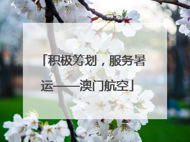 积极筹划，服务暑运——澳门航空