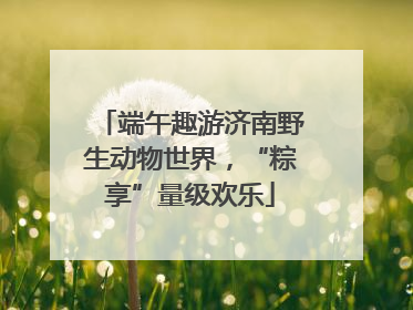 端午趣游济南野生动物世界，“粽享”量级欢乐