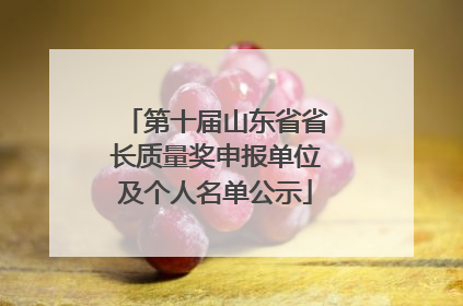 第十届山东省省长质量奖申报单位及个人名单公示