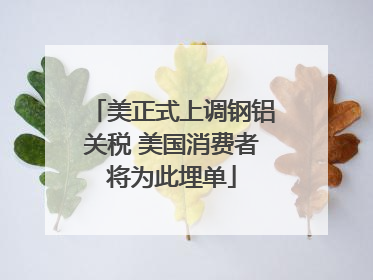 美正式上调钢铝关税 美国消费者将为此埋单