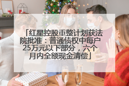 红星控股重整计划获法院批准：普通债权中每户25万元以下部分，六个月内全额现金清偿