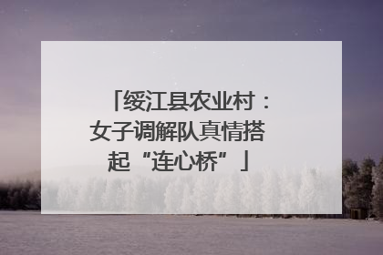 绥江县农业村：女子调解队真情搭起“连心桥”
