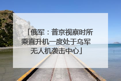 俄军：普京视察时所乘直升机一度处于乌军无人机袭击中心