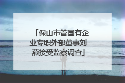 保山市管国有企业专职外部董事刘燕接受监察调查