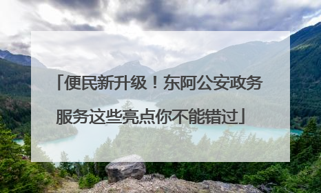 便民新升级！东阿公安政务服务这些亮点你不能错过
