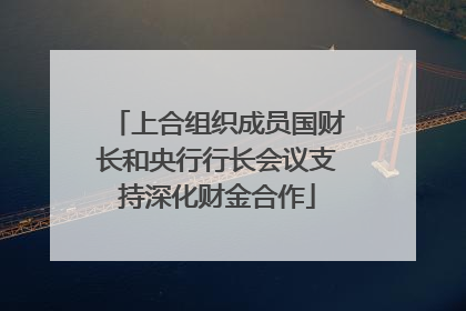 上合组织成员国财长和央行行长会议支持深化财金合作