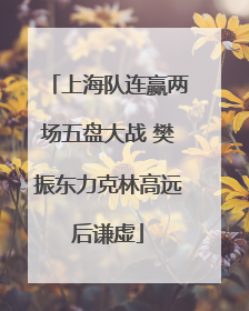 上海队连赢两场五盘大战 樊振东力克林高远后谦虚