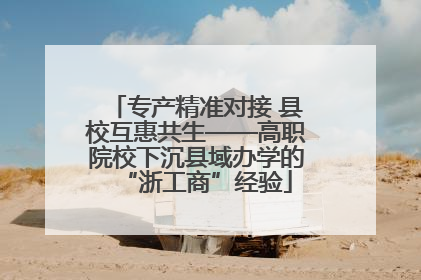 专产精准对接 县校互惠共生——高职院校下沉县域办学的“浙工商”经验