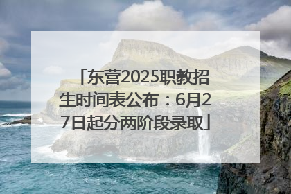 东营2025职教招生时间表公布：6月27日起分两阶段录取