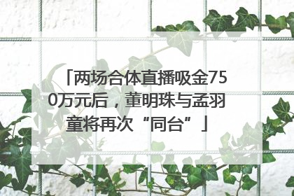 两场合体直播吸金750万元后，董明珠与孟羽童将再次“同台”