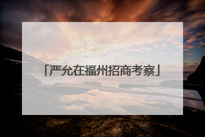 严允在福州招商考察