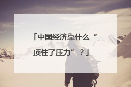 中国经济靠什么“顶住了压力”？