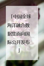 中国全球海洋融合数据集面向国际公开发布