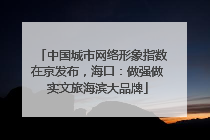 中国城市网络形象指数在京发布，海口：做强做实文旅海滨大品牌