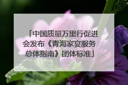 中国质量万里行促进会发布《青海家宴服务总体指南》团体标准