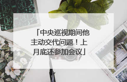 中央巡视期间他主动交代问题！上月底还参加会议