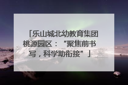 乐山城北幼教育集团桃源园区：“聚焦前书写，科学助衔接”