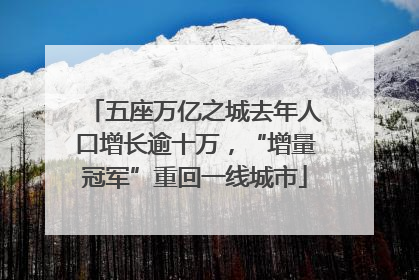 五座万亿之城去年人口增长逾十万，“增量冠军”重回一线城市