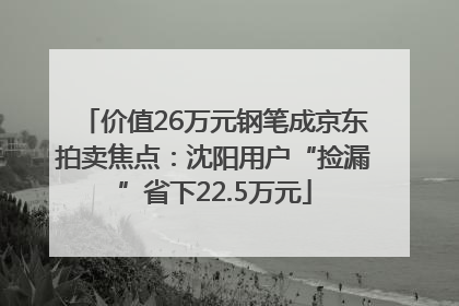 价值26万元钢笔成京东拍卖焦点：沈阳用户“捡漏”省下22.5万元