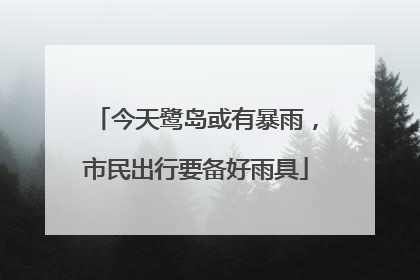 今天鹭岛或有暴雨，市民出行要备好雨具