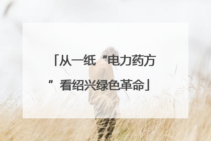 从一纸“电力药方”看绍兴绿色革命