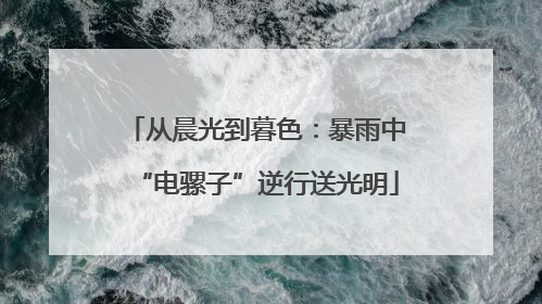 从晨光到暮色：暴雨中“电骡子”逆行送光明