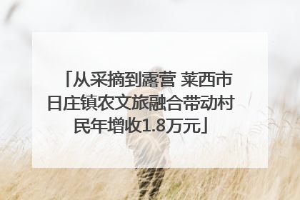 从采摘到露营 莱西市日庄镇农文旅融合带动村民年增收1.8万元