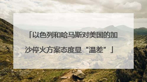 以色列和哈马斯对美国的加沙停火方案态度显“温差”
