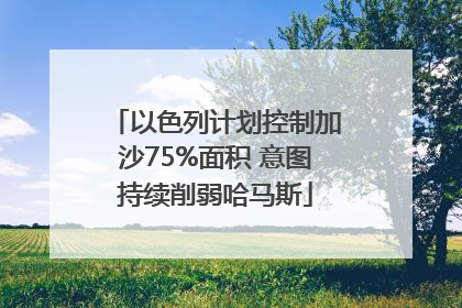 以色列计划控制加沙75%面积 意图持续削弱哈马斯