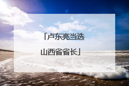卢东亮当选山西省省长