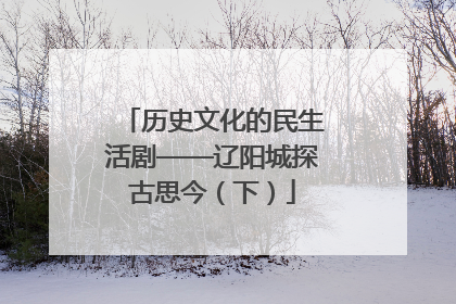 历史文化的民生活剧——辽阳城探古思今（下）
