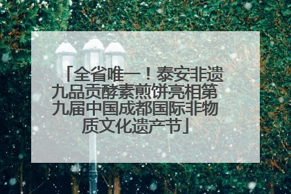 全省唯一！泰安非遗九品贡酵素煎饼亮相第九届中国成都国际非物质文化遗产节