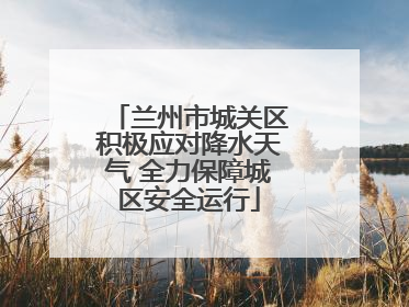 兰州市城关区积极应对降水天气 全力保障城区安全运行